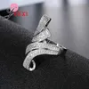 Klusterringar Storlek 6 7 8 9 10 Toppkvalitet 925 Sterling Silver Needle-Jewelry Women Trendy PartyEngagement Finger Ring With Full White