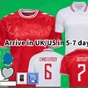 Maillot de football du Danemark 2024 Coupe d'Europe Nouvelle équipe nationale 2025 24 25 Maillot de football Kit pour enfants Ensemble complet Accueil Rouge Extérieur Blanc Hommes Uniforme CHRISTENSEN JENSEN ERIKSEN