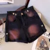 Plus Größe L-4XL Denim Vintage Shorts Für Frauen Hohe Taille FI Sommer Doodle Jean Hosen Y2K Kleidung Weibliche Freies Schiff S1k1 #