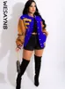 WESAYNB Winter Jackets For Women Baseball Coats Varsity Jacket Clothes y2k Fall Buttons Long Sleeve Tops 240320