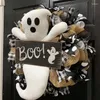 装飾的な花1ピースリース季節のアクセサリー素敵なドアハンガーかわいいゴーストホームスペクターハロウィーン装飾