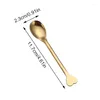 Baking Tools 2pcs Stainless Steel Love Handle Shaped Coffee Spoon Teaspoon Children Beautiful 3 Colors Tea Use Kitchen