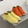 Sapatos casuais multicolor qualidade de nível superior camurça real plana mulheres dedo do pé redondo deslizamento-em mocassins formais mujer