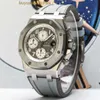 Orologio da polso AP Orologio da polso 26470 Royal Oak Offshore calibro 42 titanio metallo grigio quadrante datario visualizzazione orologio meccanico automatico da uomo