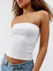 Women's Tanks Women Knit Ribbed Bandeau Top Summer Strapless Wrap Chest Tube Tops Slim Solid Color Crop Corsets For Streetwear Club Y2K