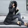 Kalenmos 2021 Fall New Women's LG Parkas Hooded Big Fur Collar Down Padded Coat Woman Korean Solid Color Streetwear Bread Tops E3lo#