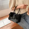 Sac à main en cuir PU pour femmes, fourre-tout pour dames, couleur unie, mode féminine, poignée supérieure avec nœud, porte-monnaie pour filles, 2024