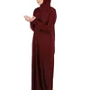 Etniska kläder islamiska för kvinnor fast färg huva lång kjol lapptäcke dubai kalkon abaya ramadan eid mode mantel