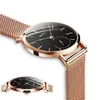 RELOJ Mujer Fashion Wrist Quartz Wather Women Black Ladies Ladies Watches Watches Rose Gold Mesh Stainless Steel Clock UHR Y19230H