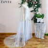 pearls Romantic Wedding Cape Lg Bohemian Brides Wraps Hand Beads Sweep Train Bridal Cloak Bridal Accories Outfit I01r#