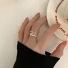 Pierścienie klastra minimalistyczne cienkie unikalne wąskie linie srebrny kolor dla kobiet dziewczyny biżuteria regulowana moda na przyjęcie urodzinowe prezent urodzinowy