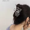 Pinces à cheveux Petit ours épingle à cheveux plaqué or argent métal creux mode tout-match fort anti-dérapant griffe de cheveux femme fille coiffure cadeau Y240329