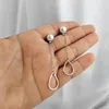 Brincos pendurados 1 par diy gota de água longo aço inoxidável branco pérola encantos gancho pendurado fazendo jóias de moda para mulheres meninas