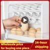 Storage Bottles 30 Grid Egg Box Rotating Fridge Holder Container Kitchen Desk OrganizerCase Refrigerator Space-saving Organizer