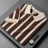 Leichtes Luxus-Patchwork-Strick-Poloshirt für Herren, Freizeit, Umlegekragen, Reißverschlüsse, Kurzarm-T-Shirt, atmungsaktive Strickware 240329