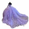 AngelsBridep Glittering Lavender Quinceanera Dres 3D FR Birthday Party Prom Princ Ball Gown Vestidos de 15 Anos Corset N8FK#