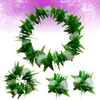 Dekorativa blommor 4st i 1 Set White Hawaiian Party Garland Artificial Flower Leaves Bodband Halsband Armband Tropical Beach Luau Fancy