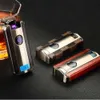 Nieuwe Pulse Plasma USB Oplaaddisplay Draagbare Winddichte Metalen Dubbele Boog Aansteker Outdoor Camping Gepersonaliseerde Mannen High End Gift