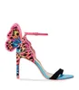 2020 женские лакированные босоножки на высоком каблуке 10 см с черными украшениями Sophia Webster и открытым носком, разноцветные 1747228
