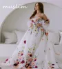 Piękny kolorowy fr Wedding Dr Boho bajka opowieść linia 3D Florals Rustykalne wiejskie suknie ślubne Tiulowy kapryśny panna młoda 2024 x8ab#