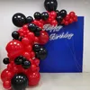 パーティーデコレーションレッドブラックバルーンガーランドアーチキット卒業装飾バロン誕生日ベビーシャワーウェディングバレンタインデーグローブス