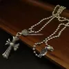 20 Style Designer Silver Cross Chains Pendant Halsband för män och kvinnor Lyxvarumärke Trend Personlighet Punk Cross Style Lovers Gift Hip Hop Rock Jewelry