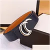 Belts Belt Designer Luxury Brand For Men Women Double Sided Vintage Design Big Letter Casual Business Fashion Smooth Buckle Drop Deliv Ot05V