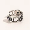Gold Plated Titanium Steel Ring Designer Justerbar för kvinnor Letter Suower Par Rings Trendy Holiday Gift