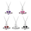 Y2K Jewelry Heart Punk Planet Saturn Starants Netlace for Women Female Gift