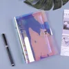 Carpeta económica con diseño de margaritas, cuaderno colorido de cuero PU con 8 bolsillos A6 y 2 tarjetas