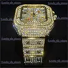 Outros relógios Marcas de moda MISSFOX Luxo Mens Gold Hip Hop Iced Diamond Waterproof Quartz Wrist Man Frete Grátis Rolej 2023 Hot T240329