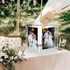 Impreza materiałów akrylowych karty ślubnej Rotatable Picture Rame Uchwyt ramy Wyczyść pieniądze na recepcję maluch