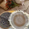 Table Mats 1-2pcs Bohemian Woven Cotton Placemat Linen Dining Heat Insulation Pad Exquisite Embroidery Dessert Plate Accessorie
