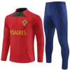 23 24 Portugal Men's Tracksuits Logo broderi Soccer Training Clothing Outdoor Jogging Shirt Football Tracksuit Men Kids Sweatshirt Kit