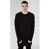 Mens T-Shirts Wholesale- Fashion Extended Tee Long Sleeve Oversized Hip Hop Black White Grey Wool Tshirt Plus Size For Men Big And Tal Dhujc