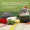 かぎ針編みのアクセサリーと指示を持っている大人と子供向けの編みtlkkue灰色のペンギンかぎ針編みキットdiy手作りのクラフトツール