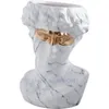 Wazony ceramika wazon ludzka głowa David Streszczenie Złote Marbling Nowoczesne akcesoria do dekoracji domu