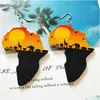 Lampadario pendente Stampa Paesaggio africano Colorf Eardrop Orecchini in legno afro Mappa in legno Orecchino ad anello con fascino per le donne Gioielli da donna D Dhxug