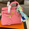 Bag Designer Leather Bk Layer Top Designers Handbags Cowhide Platinum Tote Ladies Smiley Face Silk Scarf Handbag Lock Size 20-30cm