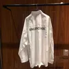 Designer B Family High-end Paris Back Printed Biała arystokratyczna koszula, unisex luźna kurtka koszulka ogring