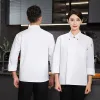 Coat Uniform Cook Jacket Women Chef Clothes Waiter Hotel Work Restaurant Gray T-shirt Sleeve LG Baker Logo Y7oz#