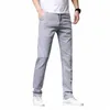 2022 Grigio Regular Fit Straight Cott Stretch Jeans da uomo Busin Jeans Mens Street Wear Jeans oversize Abbigliamento uomo W8Eh #