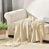 Blankets 2024 City Knitted Throw Blanket Nordic Style Cozy Home Sofa Decorate Cover Yellow Plaid Bedspread 130x230cm