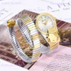 Andra klockor Montre Femme Luxe Missfox Golden Snakes Form Water Resistant Woman Jewelry Casual Fashion Dress Womens ES 2021 T240329