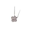 Designer Brand 925 Sterling Silver Van Full Diamond Clover Necklace Plated with 18K Gold Lucky Grass Pendant Collar Chain High Version