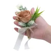 2pcs Boutniere Wedding Corsage Pins Groom Boutniere Frs Silk Brooch Butthole Men Wedding Witn Marriage Accories N6KJ#