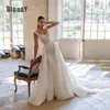 Mariage exquis Dr pour femme 2024 Col carré A-ligne Dentelle Appliques Paillettes Robe de mariée Tulle Balayage Train Robes De Novia i2rP #