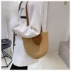 Woven Tote Bag Bucket Composite Bag Cotton Rope Woven High Capacity Women Crossbody Shoulder Bag Summer Vacation Beach Bag French Style Handle Bag