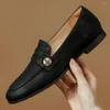 Casual Shoes Women's Genuine Leather Round Toe Slip-on Flats Loafers Metal Decoration Female Top Quality Soft Comfortable Moccasins