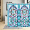 Tende da doccia Tenda per porta vintage blu marocchino Creativo Boho Etnico Floreale Bagno Moda Tessuto Stampa Set di decorazioni per il bagno di casa